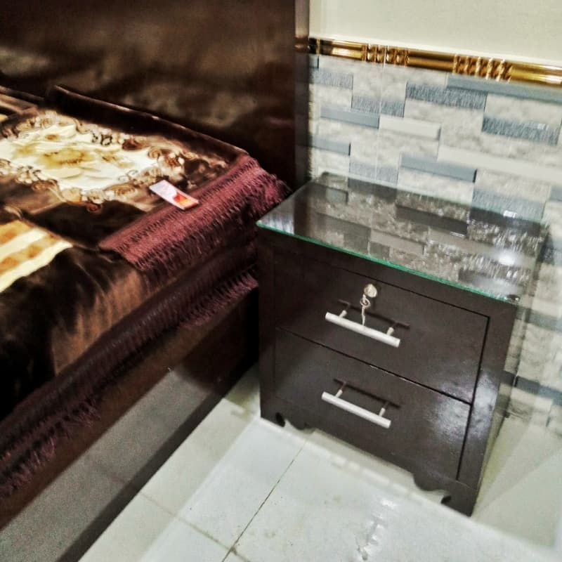 Double bed sofa set table and side tables